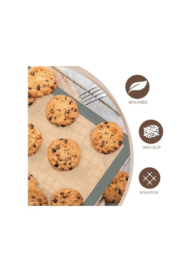 Maoyaya Silikon Pişirme Matı, 3'lü Paket Yapışmaz Fırın Paspası, Kurabiye Makarna Ekmek İçin Diğer