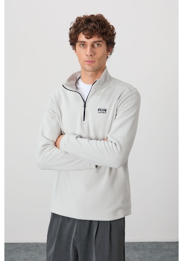 Tommy Life River Taş Dik Yaka Erkek Polar Sweatshirt - 88310 Taş