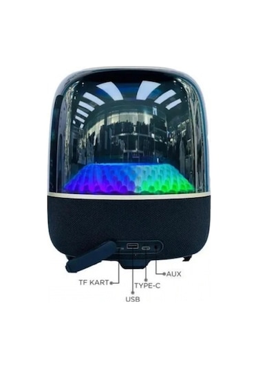 D33 Siyah Taşınabilir Kablosuz Bluetooth Hoparlör Renkli