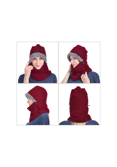 Moveevo Kış Sporları İçin Rüzgar Geçirmez Ve Sıcak Tutan Tam Yüz Maskeli Şapka - Mavi Mavi