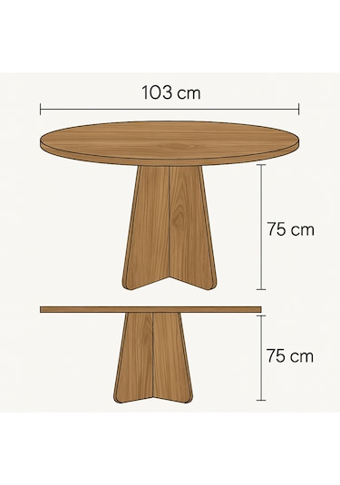 Barberon Yuvarlak Modern Dekoratif Yemek Masası Mutfak Masası