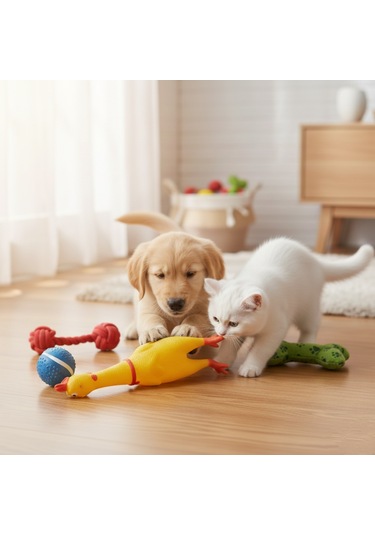 Runaway Ses Çıkaran Tavuk Kedi Köpek Oyuncağı 38 Cm.