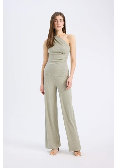 DeFacto Slim Fit Dar Kesim Fitilli Kaşkorse Basic Düz Pantolon E5783AX25SPKH400