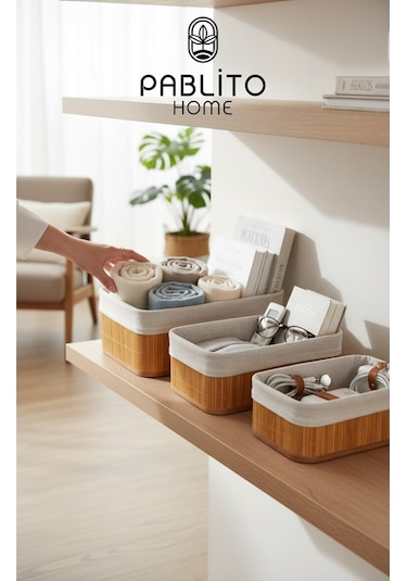 Pablıto Pbt-595 Bambu 3'lu Sepet Balon Açık Ahşap