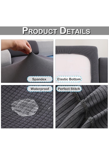 Lacivert 1 Parça Su Geçirmez Streç Jakarlı Minder Örtüsü Kanepe Örtüsü Yumuşak Esneklik Pillow Cover-40x40cm