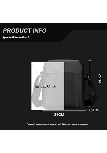 Sones Wepower Erkek Postacı Çantası Büyük Kapasiteli Seyahat Ve Yolculuk İçin Omuz Çantası Siyah Siyah