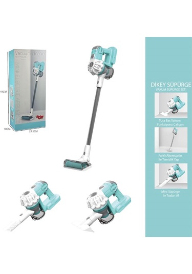 Dikey Elektrik Süpürgesi Yeşil-gri 3 İn1 Kapalı Kutu