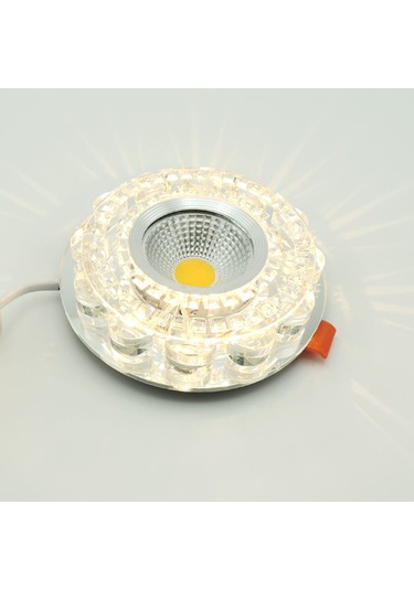Silver Kristal Cam Sıva Altı Spot Cob Led Armatür Gün Işığı Silver