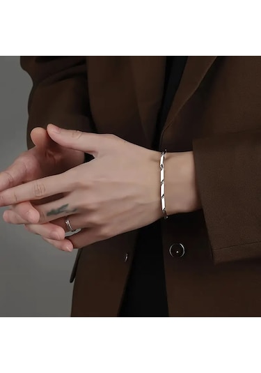Silver Küp Model Unisex Yüksek Kalite Çelik Kolye&bileklik Silver