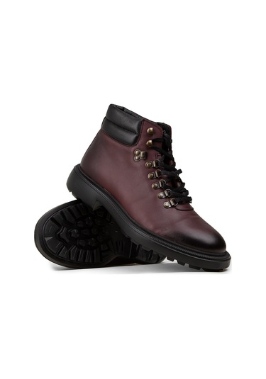 Deery Erkek Bordo Hakiki Deri Bot - 01923mbrde01 Bordo