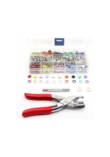 9.5mm 10 Renk 200 Adet Somun Tıkçık Aracı Seti Ve Saklama Kutusu Çok Renkli Çok Renkli