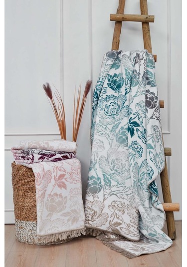 Amarente Tek Kişilik Pamuklu Battaniye Mavi Mavi