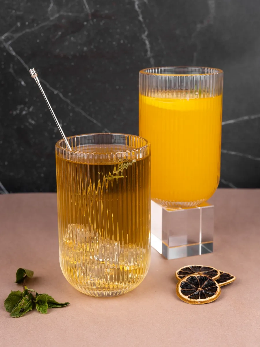 Sunny Home Kokteyl Ve Meyve Suyu İçin Cam Tırtıklı Bardak Seti 440395846 Beyaz