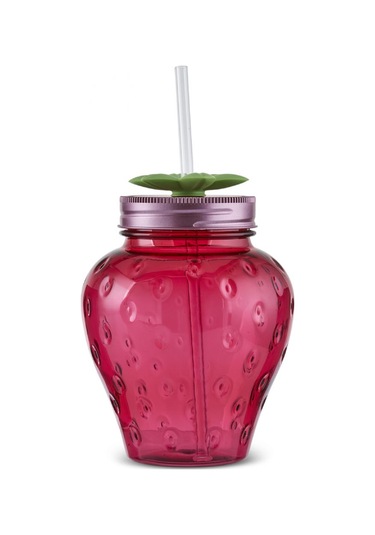 Karaca Çilek Transparent Pipetli Su Şişesi 750 Ml