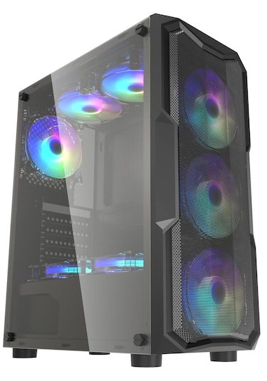 Zoko Aquarius 4x12 CM Argb Fan Mesh Panel Temperli ATX Bilgisayar Kasası