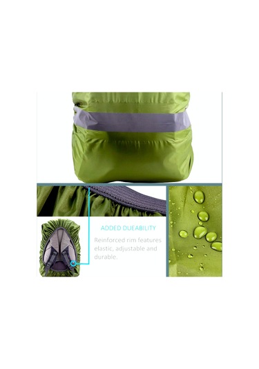 Omeniv 50-70lt Yeşil Reflektörlü Kılıf Sırt Çantası Kılıfı Yağmur Çok Renkli