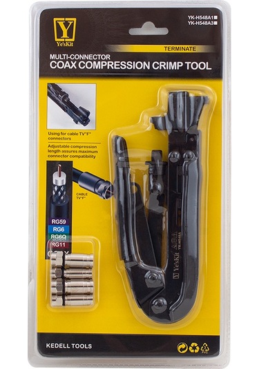 Ayt Powermaster Yk-h548a1 Rg11 30.5-36mm R59-rg6 15.5-21.3mm Sıkma Pensesi Uydu Konnektör Sıkma Takma Pensesi