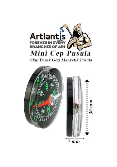 Mini Pusula 1 Adet Küçük Pusula Okul Deney Gezi Cep Pusulası Manyetik Pusula 7x30 Mm Plastik Öğrenci