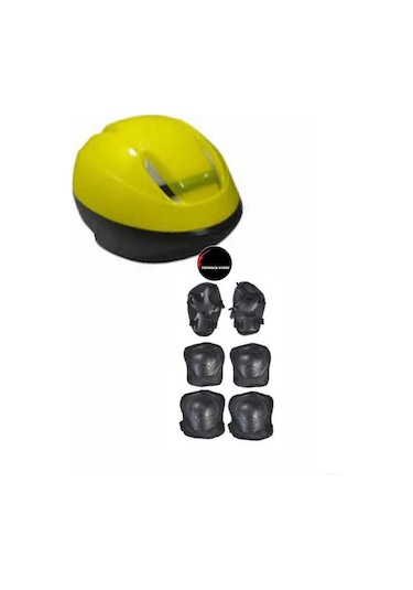 Işıklı Çocuk Pateni Ayarlanılabilir Silikon Tekerli Frenli Metal Gövdeli Paten Ve Kask Dizlik Set Siyah