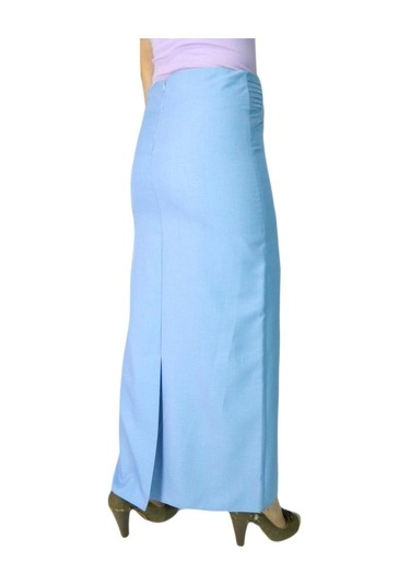 Kadın Mavi Kumaş Uzun Etek Erm159