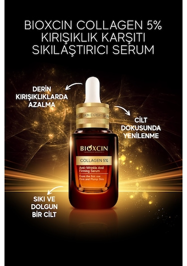 Bioxcin Collagen 5% Kırışıklık Karşıtı Sıkılaştırıcı Serum 30 ml - Koenzim Q10 Retinol