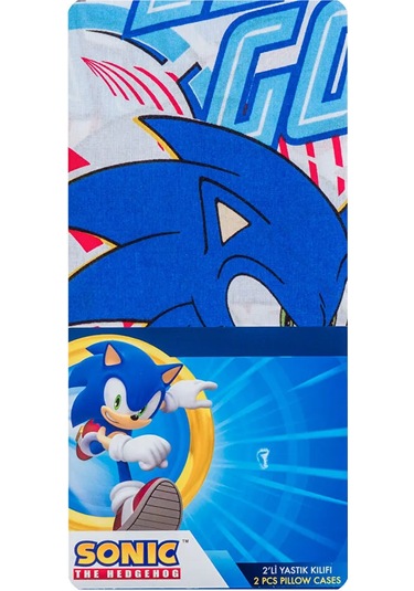 Karışık Sonic Baskılı Yastık Kılıfı 2'li 50x70 Cm Çok Renkli