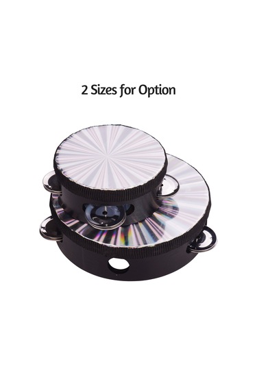 Ximistore9 6 İnç El Tamburini: Plastik Parlak Deri, Siyah Ahşap Çerçeve Ve Tek Satır Metal Zillerle Eğlenceli Müzik