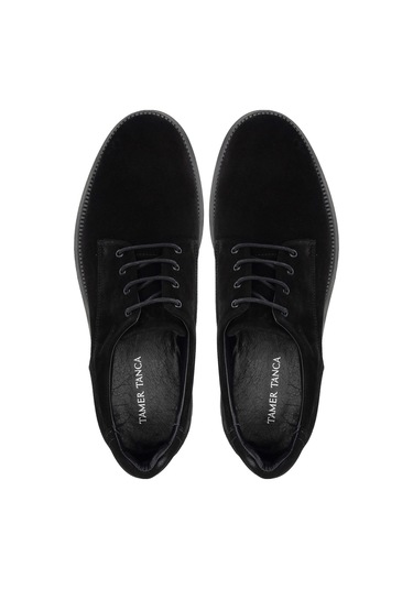 Tamer Tanca Erkek Hakiki Deri Siyah Süet Casual Ayakkabı 698 1153-2 Erk Ayk Sk24-25 Sıyah Suet Siyah Süet Siyah