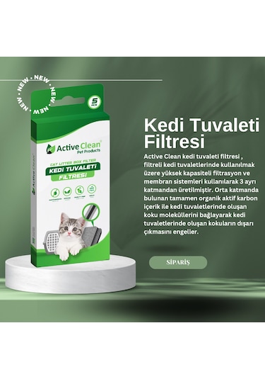 Active Clean Kedi Tuvaleti Filtresi 5 Adet