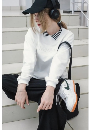 Intormul'tibrend Okul İçin Oversize Kazak 150116522 Beyaz