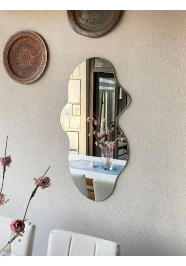 Asimetrik Ayna, Dekoatif Ayna, Big Size 100cm X 50cm 1.sınıf Rodajlı Şişecam Marka Ayna Holl Aynası 100 X 50 Gümüş