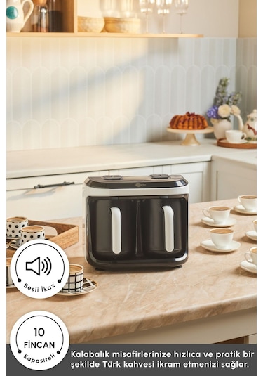 Karaca Hatır Hüp Düet 10 Fincan Kapasiteli Bol Köpüklü Aromalı, Közde ve Türk Kahve Makinesi