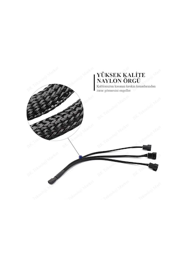 Yüksek Kalite 3 Lü Fan Çoklayıcı Pwm Y Splitter Kablo