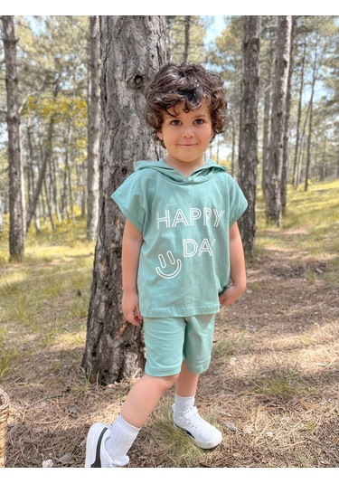 Kapüşonlu Yazlık Baskılı Takım 2404kpsnyzlyk mint