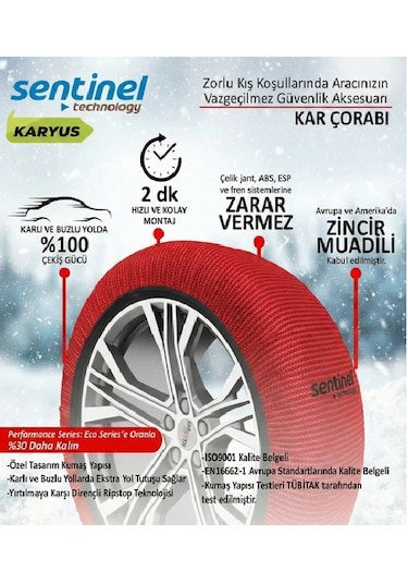 Sentinel Karyus Kar Çorabı Small 195/65 R13