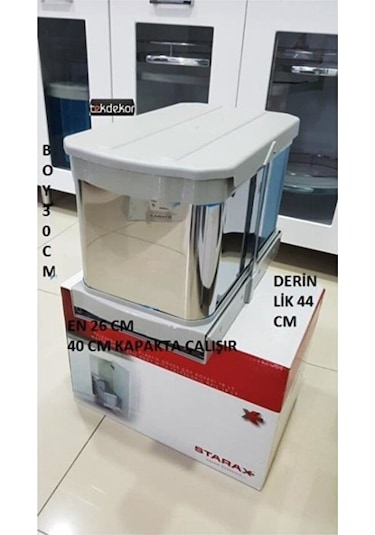 Çöp Kovası Paslanmaz Çelik Raylı S 2574 Kısa Boylu Antrasit - Gri