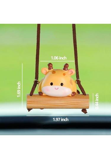 Samdoo Beyazinek Köpek Figürlü Araba Geribakış Aynası Süs, Kadın Ve Çocuklar İçin Araç Dekorasyonu