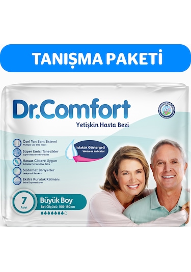 Dr.Comfort Yetişkin Bel Bağlamalı Hasta Bezi Large 7'Li