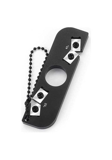 Pazly Çift Kafa Kalemtıraş Taşınabilir Bileme Aleti, Tungsten Çelik, Mini, Siyah, Keskinleştirme Bıçağı