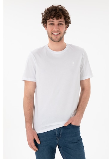 U.S. Polo Assn. Erkek Regular Fit Bisiklet Yaka Beyaz Basic Tişört 50305924-VR013 U.S. Polo Assn. Erkek Regular Fit Bisiklet Yaka Beyaz Basic Tişört 50305924-VR013