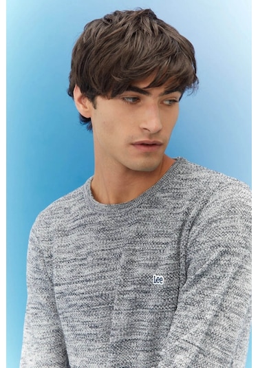 Lee Erkek Regular Fit Normal Kesim Sıfır Yaka Triko Kazak 672L212 Gri