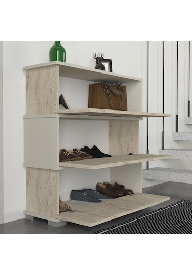 Dekorister Napolyon Ayakkabılık Kumtaşı - Traverten Beyaz