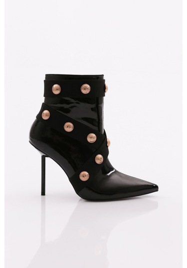 Dgn 8015 Kadin Topuklu Bot 8015-2446-R1645 Siyah Rugan