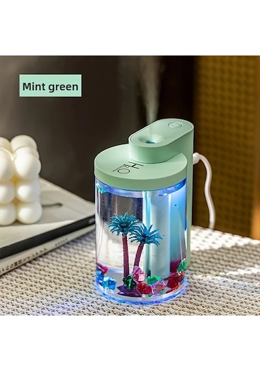 Techbloom 2025 Yeni Mikro Peyzaj Nemlendirici Landscape Style Pink Usb Güçlü Sessiz Esansiyel Yağ Difüzörü Hava Temizleyici Dekor