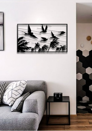 Modern Stil Kuşlar Metal Duvar Dekoru Tablo