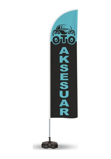 Oto Aksesuar Yönlendirme Tanıtım ve Reklam Yelken Bayragı Mavi