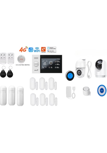 Obiem Pgst Akıllı Ev Güvenlik Alarm Sistemi + İç Ve Dış Mekân Ptz Hd Kamera