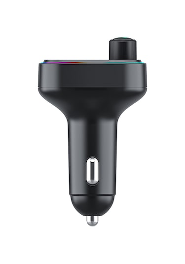 Wiwu Wi-qc031 Rgb Bluetooth Transmitter Mp3 Type-c Ve Usb-a Araç Şarjı Siyah