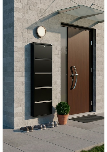 Metal Ayakkabılık 5'li Kilitli Model Siyah
