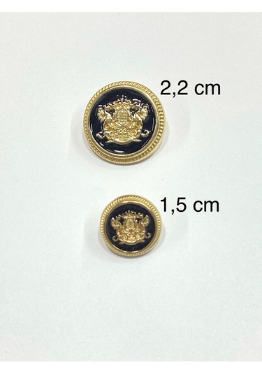 Blazer Ve Trençkot Ceket Düğmesi Takımı 4+8 Set /arma Model - Gold Siyah